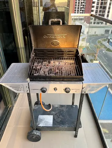 FREE: Used Charcoal/Gas BBQ Grill — 2-Burner Outdoor Grill (needs cleaning)
