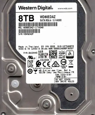 Western Digital 8TB SATA Hard Drive