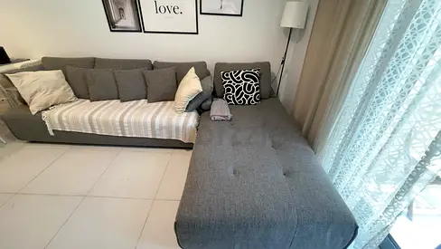 4 seater Fabric - Reversible Corner - new no damge or scratches -Grey color orginal price 3,749 Home