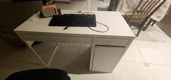 IKEA White modern study desk with drawer and cabinet - good condition