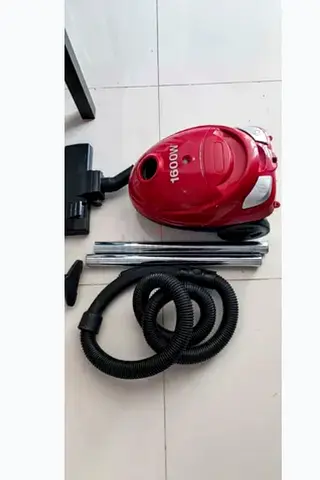 Red 1600W Canister Vacuum Cleaner - Good Working Condition