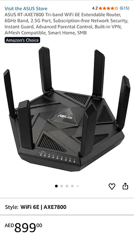 ASUS AXE7800 Tri-band WiFi 6E Router - like new