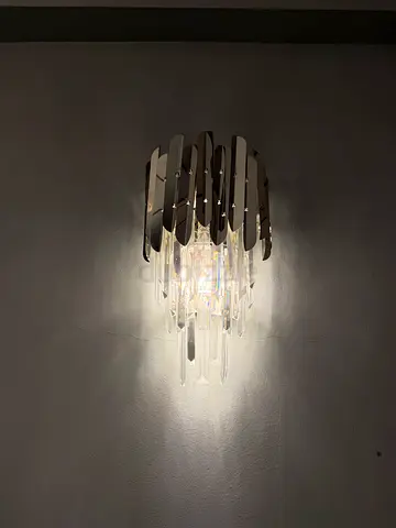 Modern Wall Sconce Light Fixture - Chrome/Glass