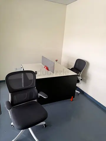 2-Person Office Desk with Chairs — Very Good Condition