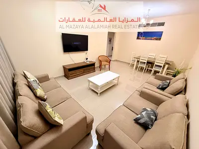 للايجار شهري -شقة غرفتين وصاله جديدة بالكامل - سوبر ديلكوس - انترنت - الشارقة, التعاون