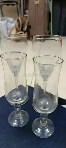 Set of 4 Decorative Glass Goblets — Used, Good Condition