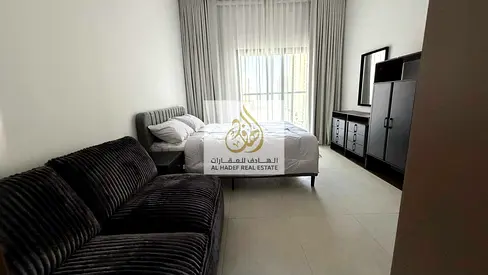 Annual rent in Ajman, Al Aamra Tower, Garden Residence. New building, suitable for families. Features include a swimming pool, gym, parking, one bedro