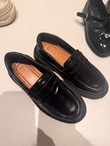 Black Leather Zara Kids Loafers
