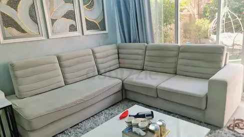 Light grey L-shaped corner sofa - 6 seater, good condition, Custome made amazing comfort
