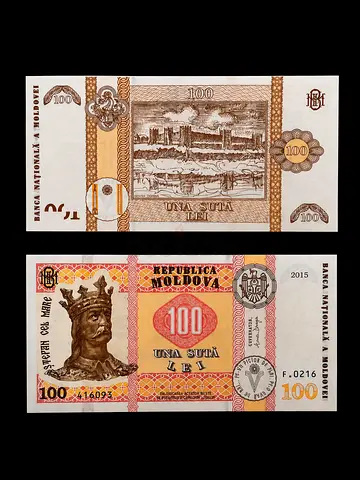🇲🇩✨ Historic Banknote of Moldova – 100 Lei (2015 Issue)