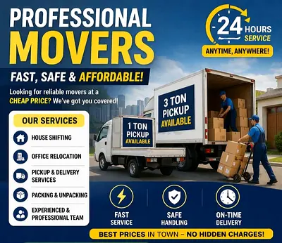 RELIABLE MOVING  PACKING TEAM AT BEST PRICE FAST SERVICE • CAREFUL HANDLING • ON CALL