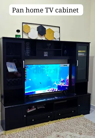 Black Wooden TV Cabinet / Entertainment Center - Pan Home
