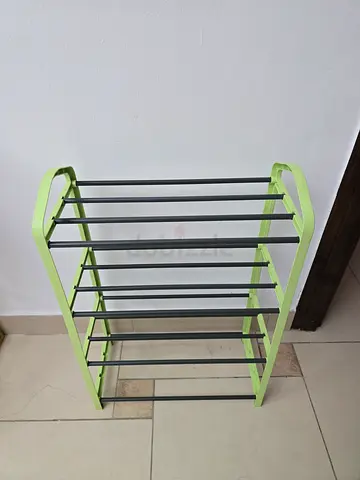Lightweight 4-Tier Shoe Rack - Green Aluminum Frame