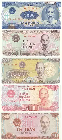 VIETNAM BANKNOTE SET 1987-1991