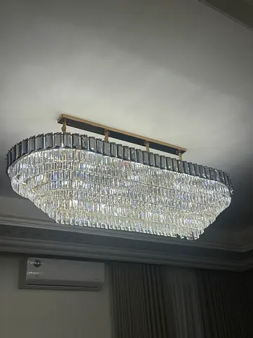 Large Oval Crystal Ceiling Chandelier - Elegant Villa Dining/Hall Room Light