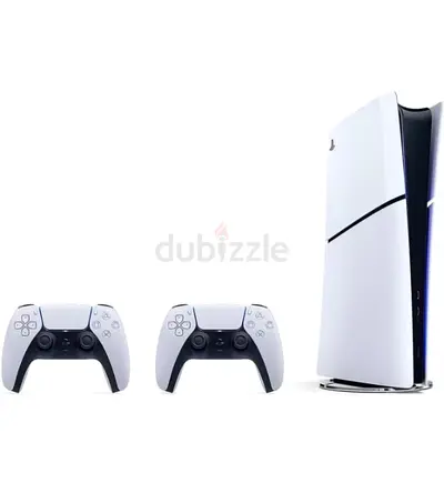 PlayStation 5 Slim Digital Console with 2 DualSense Controllers - White