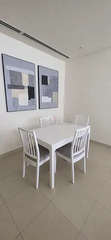 White 4-Seater Dining Table with Chairs - Minimal Design, extendable to 6 seats