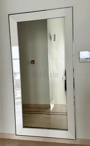 Large Full-Length Frameless Wall Mirror with Beveled Edge