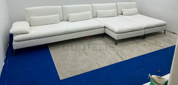Perfect condition rochebobois white color lshape sofa