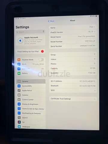 Apple Ipad 7 32gb for sale