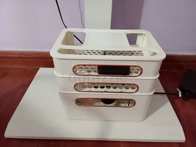Compact 3-tier Plastic Desk Organizer with Drawers - White