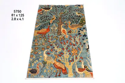 3x4ft 81 x 125cm Decorative Tree of Life Bird Pattern Rug afghan handmade wool rug carpet door mat