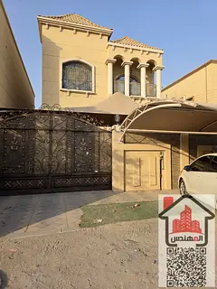 Two-story villa for rent in Ajman, Al Muwaihat 3 5 bedrooms, a majlis, a hall, and a maid's room, Al