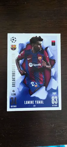 Lamine Yamal Fc barcelona 2023 Breakthrough Stars Football Card - Near Mint