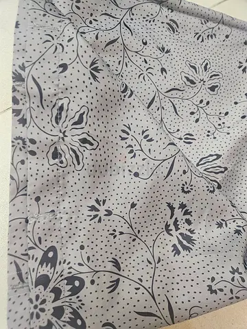 Lightweight gray floral printed shower curtain