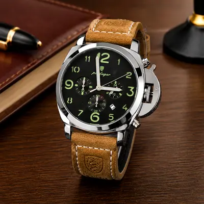 Chronograph Watch Quartz Movement Waterproof very good quality
