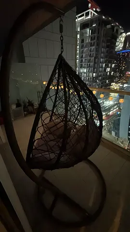 Hanging egg rattan swing chair with cushion