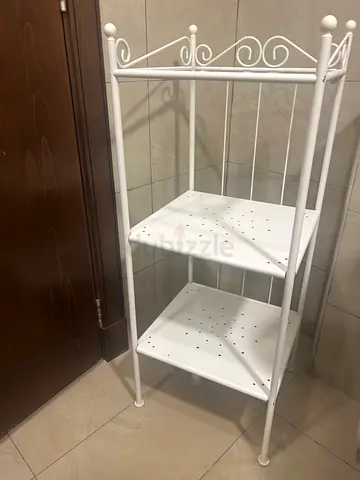 White metal rack