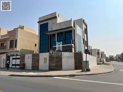 فيلا فاخرة للبيع في الباهية عجمان زاوية على شارعين شامل رسوم التسجيل والتملك الحر كاش أو تمويل بنكي