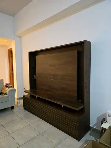 Dark Wood TV Entertainment Unit — Good Condition