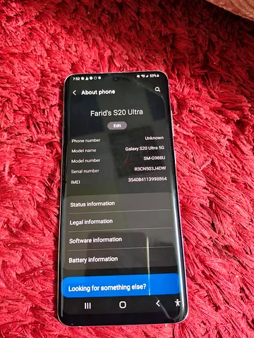 Samsung Galaxy S20 Ultra 5G - SM-G988U, Good Condition