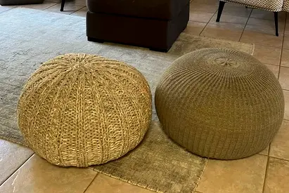 2 pouf crate and barrel