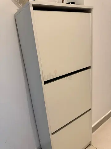 Slim 3-Drawer White Shoe Cabinet / Storage Unit