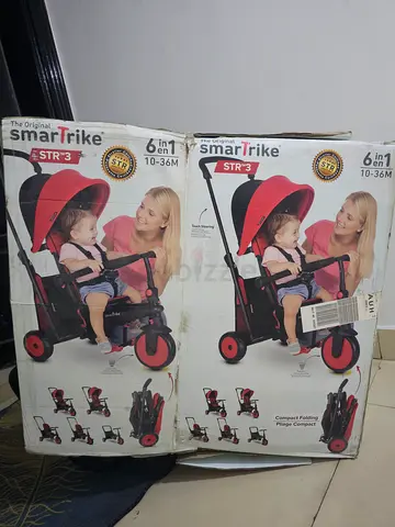 3-in-1 Red Tricycle Stroller with Push Handle - Good Condition
