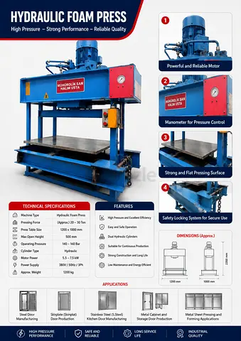 Industrial Hydraulic Press Machine | Steel Door  Stainless Steel Manufacturing | AED 6,500