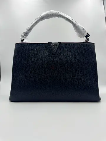 Louis Vuitton Black Taurillon Leather Capucines MM Bag