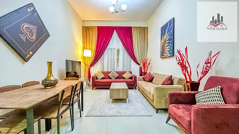 Dubai, Mirdif, opposite City Centre Mirdif. 3 bedrooms, living room, 4 bathrooms. First occupancy. Fully furnished with hotel-style furniture. Include