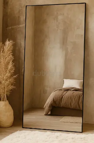 Full Length Black Rectangular Mirror with LED