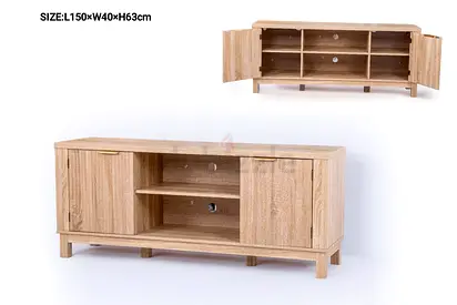 Oak finish TV cabinet / entertainment unit - 150cm