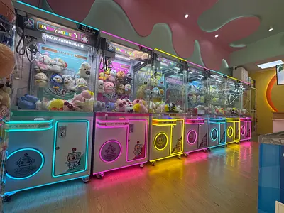 Arcade Claw Crane Machines with Plush Toys - Excellent Working Condition