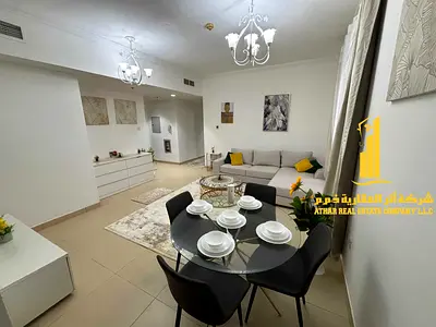 Furnished one-bedroom apartment with new furniture for monthly rent in Ajman - Al Jurf 2 - Al Yasmin Towers - opposite City Centre