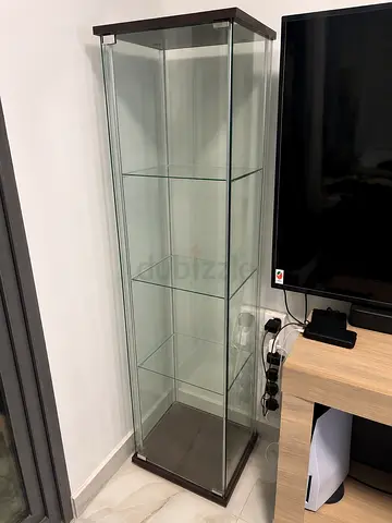 Tall Glass Display Cabinet with 4 Shelves