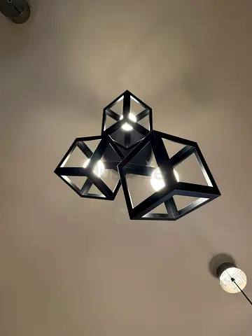 Modern geometric cube ceiling pendant light - 3-light fixture