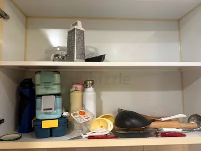 Assorted kitchen containers, utensils and bottles - used