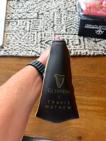 NEVER USED - Guinness x Travis Mathew leather putter headcover