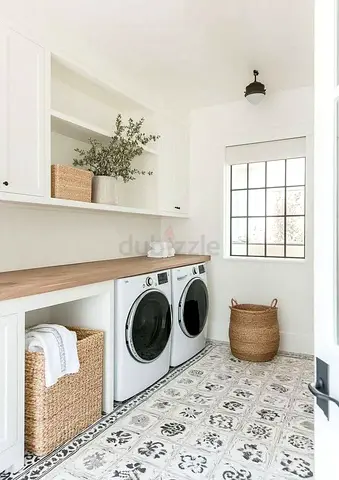 Built-in Laundry Cabinetry with Countertop (White) - Ready to Install